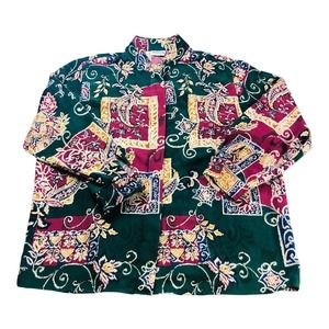 8885 VTG BONWORTH WOMENS BUTTON FROMT BLOUSE SZ 2XL XXL